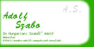 adolf szabo business card